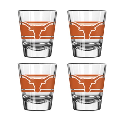 Texas Longhorns Logo Brands Four-Piece Stripe Shot Glass Set