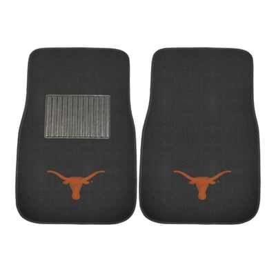 Texas Longhorns Logo Brands Two-Piece Embroidered Car Mat Set