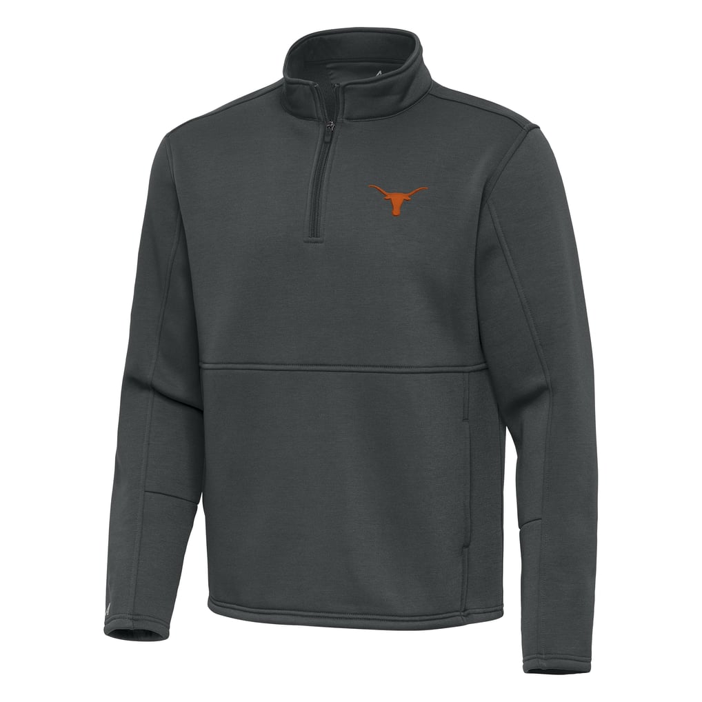 Texas Longhorns Antigua Twist Quarter-Zip Pullover Jacket - Pewter
