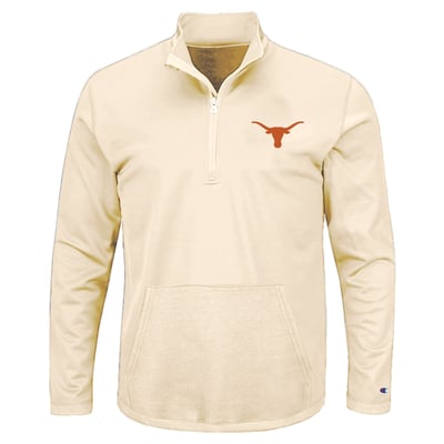 Texas Longhorns Champion Big & Tall Quarter-Zip Pullover - Oatmeal
