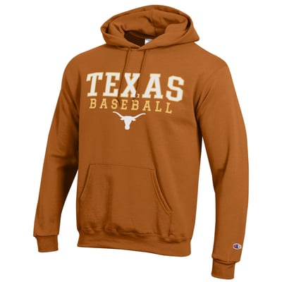  Texas Longhorns Champion Baseball Stacked Pullover Hoodie - Texas Orange