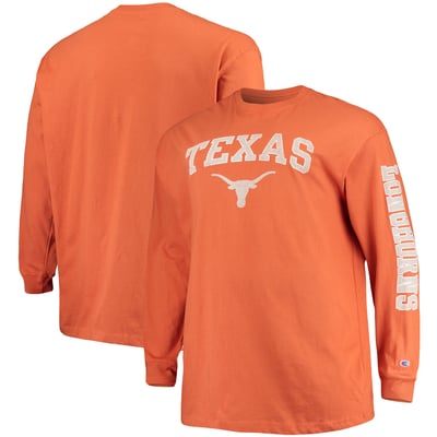 Texas Longhorns Champion Big & Tall Arch Over Logo Long Sleeve T-Shirt - Texas Orange
