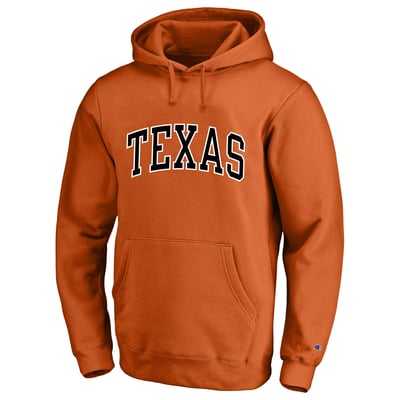  Texas Longhorns Champion Big & Tall Arch Over Tackle Twill Hoodie - Texas Orange