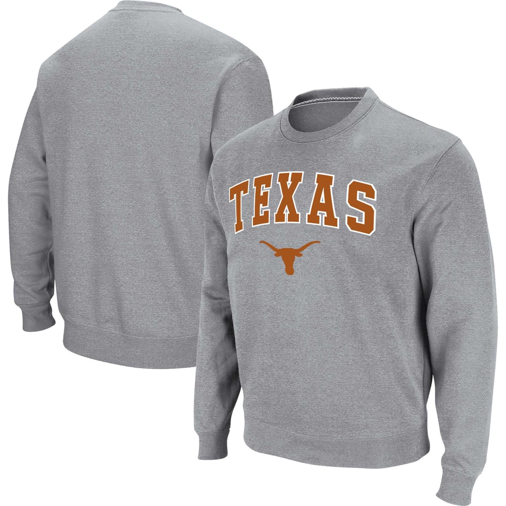 Texas Longhorns Colosseum Arch & Logo Pullover Sweatshirt - Heathered Gray