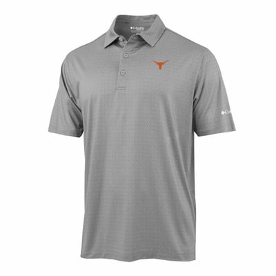  Texas Longhorns Columbia Pacer Polo - Gray