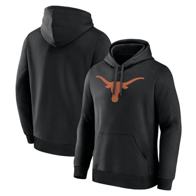  Texas Longhorns Logo Athletic Primary Logo Fleece Pullover Hoodie - Black
