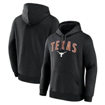 Texas Longhorns Logo Athletic Primary Logo Fleece Pullover Hoodie - Black