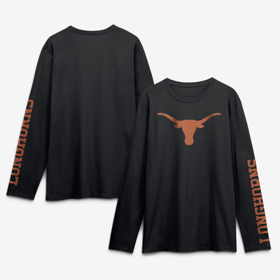 Texas Longhorns Logo Athletic Primary Logo Long Sleeve T-Shirt - Black