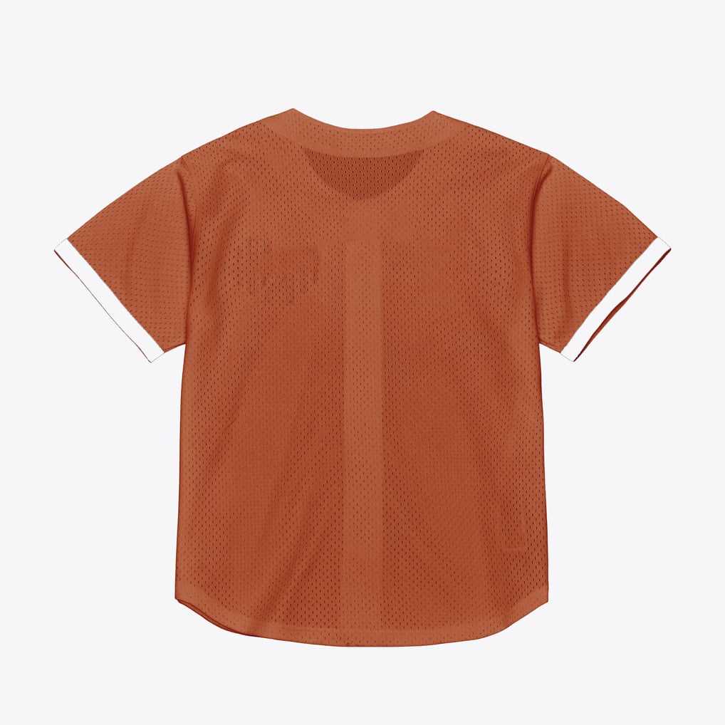  Texas Longhorns Mitchell & Ness Mesh Button-Up Batting Practice Baseball Jersey - Texas Orange
