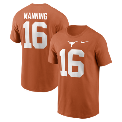 Arch Manning Texas Longhorns Nike Name & Number T-Shirt - Texas Orange