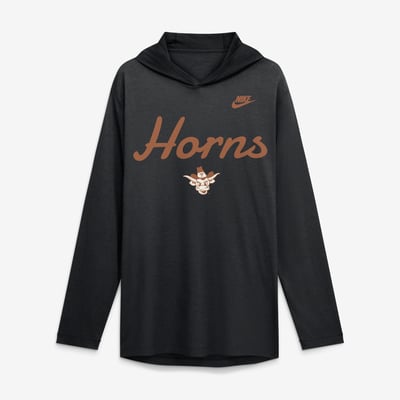  Texas Longhorns Nike Tri-Blend Dri-FIT Long Sleeve Hooded T-Shirt - Black