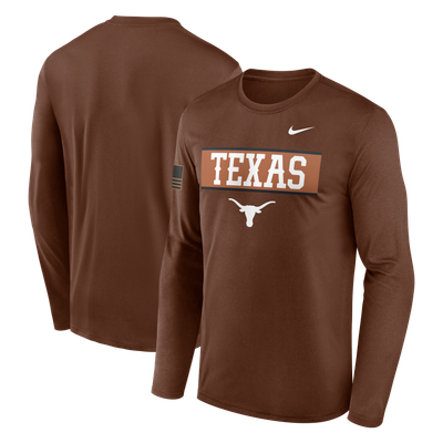 Texas Longhorns Nike 2026 Military Appreciation Dri-FIT Long Sleeve T-Shirt - Brown