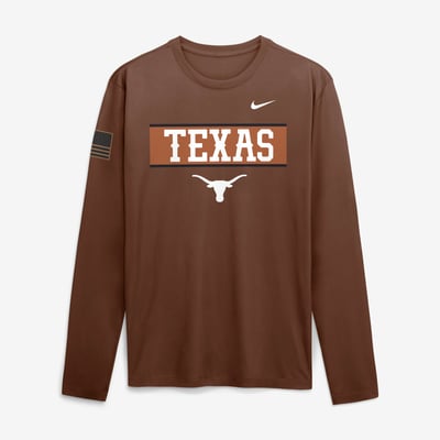 Texas Longhorns Nike 2026 Military Appreciation Dri-FIT Long Sleeve T-Shirt - Brown