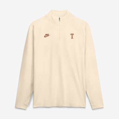  Texas Longhorns Nike Stride Raglan Dri-FIT Half-Zip Pullover - Cream