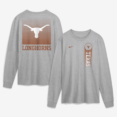  Texas Longhorns Nike Primetime Long Sleeve T-Shirt - Gray