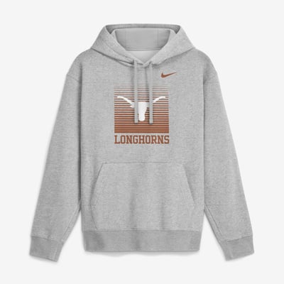  Texas Longhorns Nike Primetime Gradient Square Club Hoodie - Heather Gray