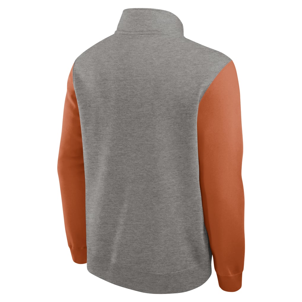 Texas Longhorns Nike Club Fleece Half-Zip Pullover - Heather Gray/Texas Orange