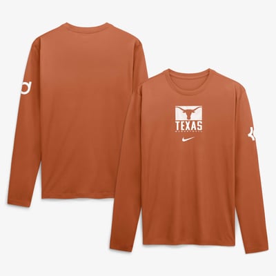 Kevin Durant Texas Longhorns Nike Courtside Legend Dri-FIT Long Sleeve T-Shirt - Texas Orange