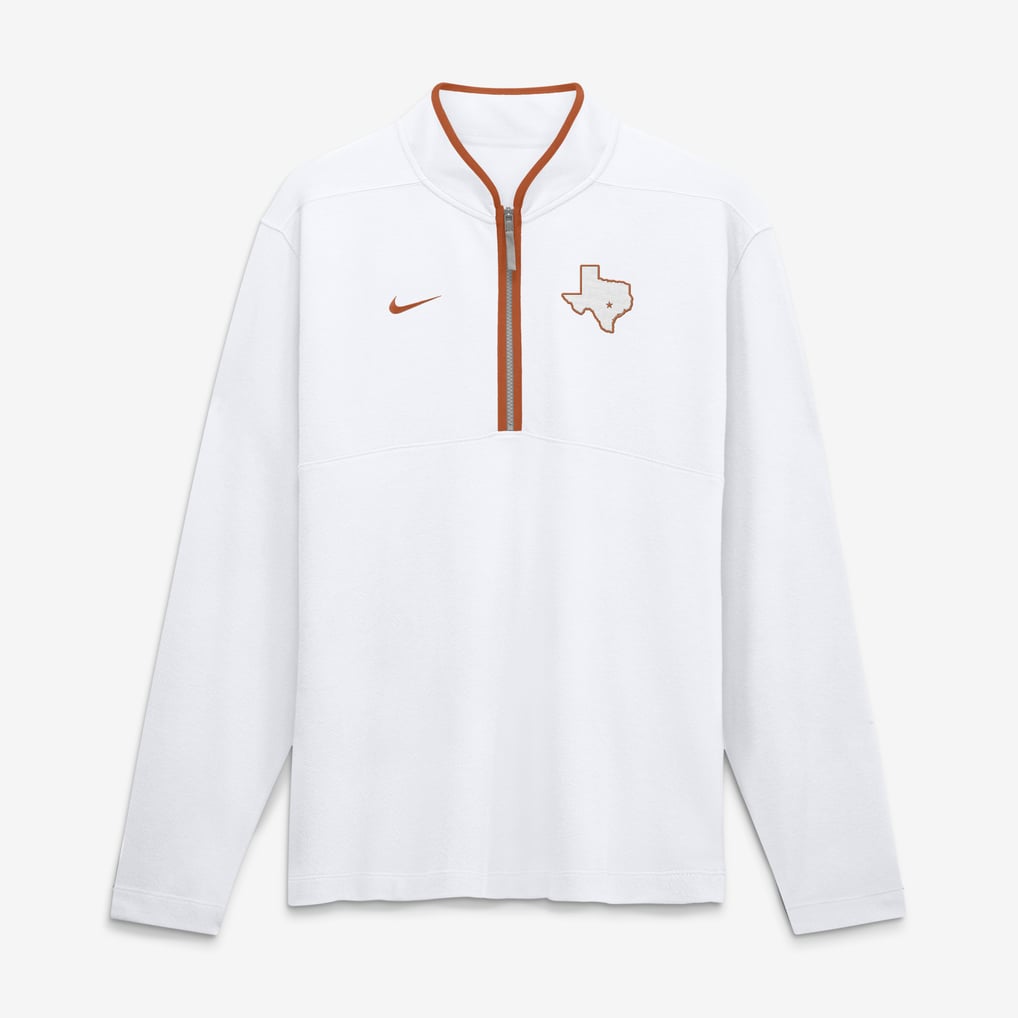  Texas Longhorns Nike Courtside Victory Dri-FIT Half-Zip Pullover - White