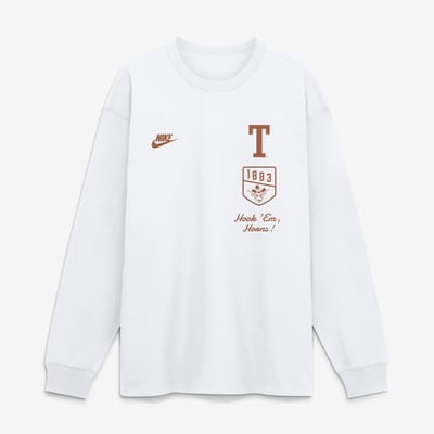  Texas Longhorns Nike Max 90 Legacy Multi Graphic Long Sleeve T-Shirt - White