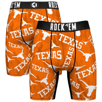  Texas Longhorns Rock Em All Over Logo Boxer Briefs - Texas Orange