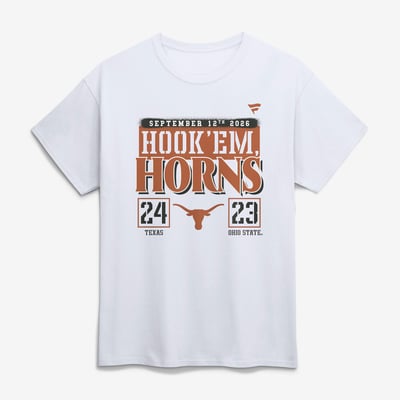 Texas Longhorns vs. Ohio State Buckeyes Score T-Shirt - White