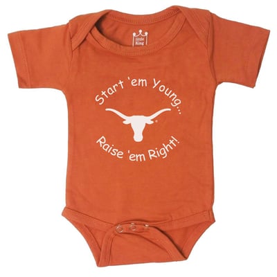 Texas Longhorns Newborn & Infant Start 'Em Young Bodysuit - Texas Orange