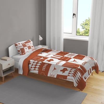 Texas Longhorns Pegasus Patchwork Plaid Two-Piece Twin/Twin XL Bed in a Bag Set