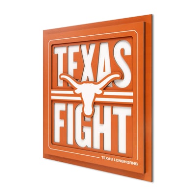 Texas Longhorns 12" x 12" Slogan Series 3D Wall Art