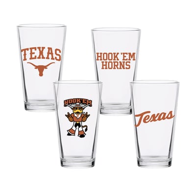 Texas Longhorns 16oz. Collector Pint Glass Four-Piece Set
