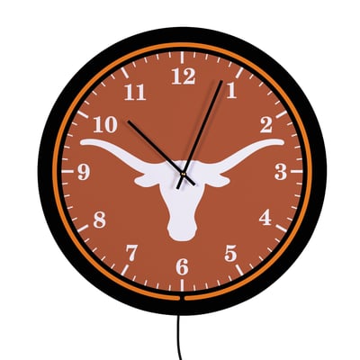 Texas Longhorns 18" Lighted Round LED Wall Clock
