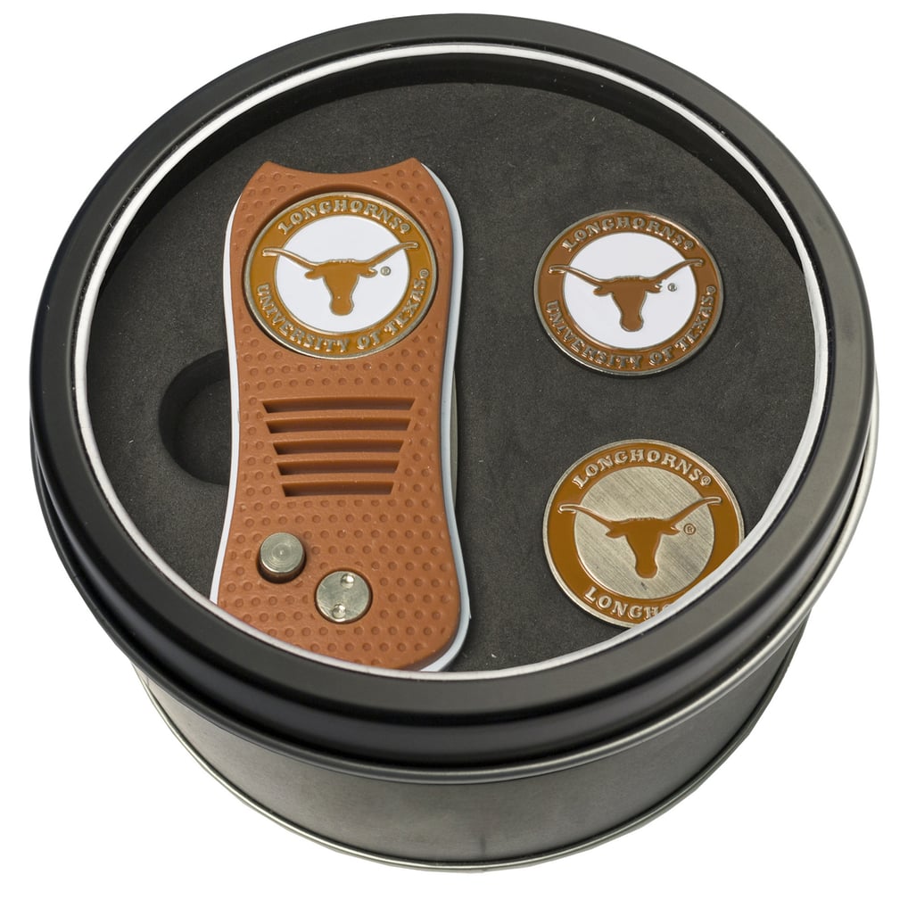 Texas Longhorns Divot Tool & Ball Markers Personalized Tin Gift Set