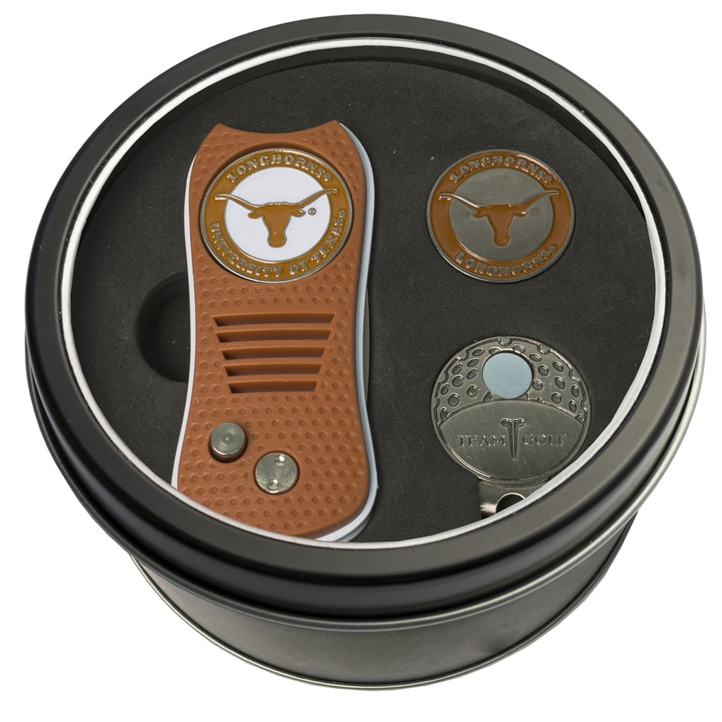 Texas Longhorns Divot Tool, Ball Marker & Cap Clip Personalized Tin Gift Set
