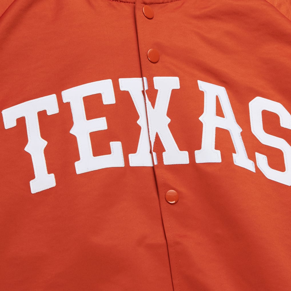 Texas Longhorns Satin Raglan Full-Snap Jacket - Texas Orange
