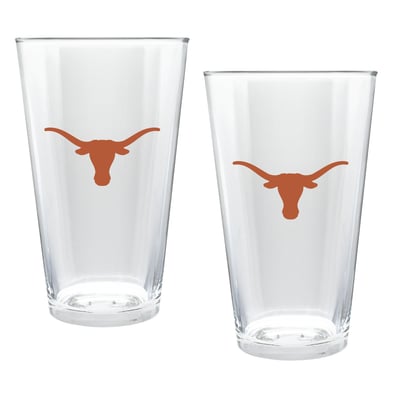 Texas Longhorns Two-Piece 16oz. Double Play Pint Glass Set