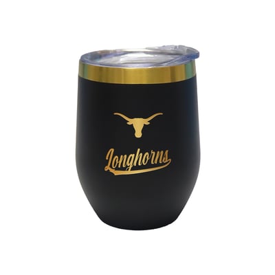 Texas Longhorns The Memory Company 12oz. Stainless Steel Gold Lettering Stemless Wine Tumbler