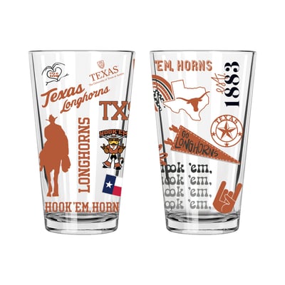 Texas Longhorns The Memory Company 2-Pack 16oz. Pint Glass Loco Design Set