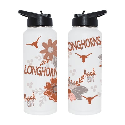 Texas Longhorns The Memory Company 34oz. Flowers Stainless Steel Quencher Bottle