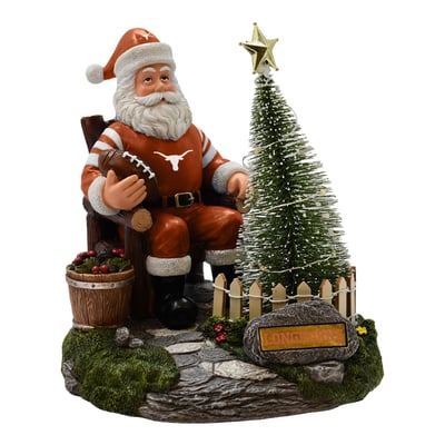 Texas Longhorns The Memory Company Santa Figurine with LED Tree
