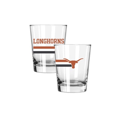 Texas Longhorns The Memory Company Two-Piece 15oz. Big Stripes Double Old Fashioned Glass Set