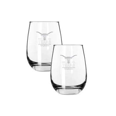 Texas Longhorns The Memory Company Two-Piece 15oz. Classic Crew Stemless Wine Glass Set
