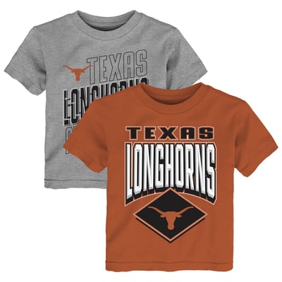 Texas Longhorns Outerstuff Toddler Trench Kings 2-Pack T-Shirt Set - Texas Orange/Gray