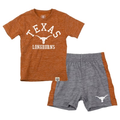  Texas Longhorns Wes & Willy Toddler Cloudy Yarn T-Shirt and Shorts Set - Texas Orange