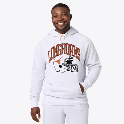 Texas Longhorns Homage Unisex Helmet Tri-Blend Hoodie - Ash