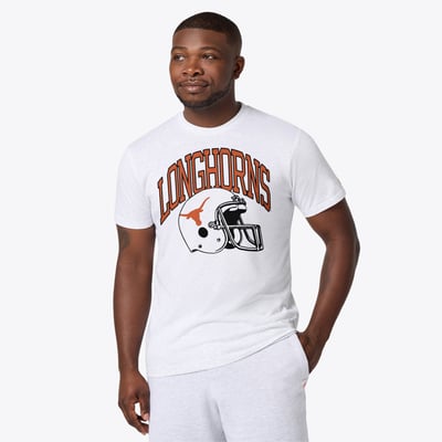 Texas Longhorns Homage Unisex Helmet Tri-Blend T-Shirt - Ash