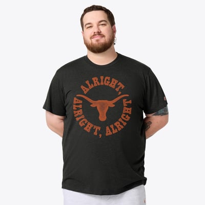 Texas Longhorns Homage Unisex Alright Alright Alright Circle Tri-Blend T-Shirt - Charcoal
