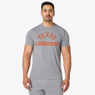 Texas Longhorns Homage Unisex Arch Wordmark Classic Tri-Blend T-Shirt - Gray