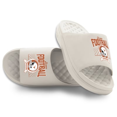 Texas Longhorns ISlide Unisex Football Kickoff Motive Slide Sandals - Cream