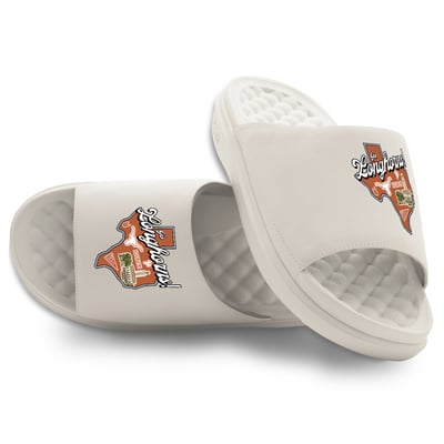 Texas Longhorns ISlide Unisex Landmark Motive Slide Sandals - Cream