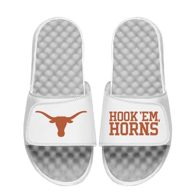 Texas Longhorns ISlide Unisex Hook 'Em Slide Sandals - White